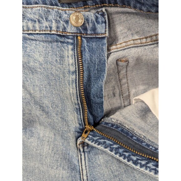 Silver Jeans Co Frisco Straight Crop Jeans Womens 16 Blue Distressed Raw Hem - Picture 10 of 13